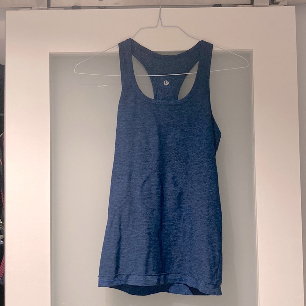 Blue Lululemon racerback tank top
